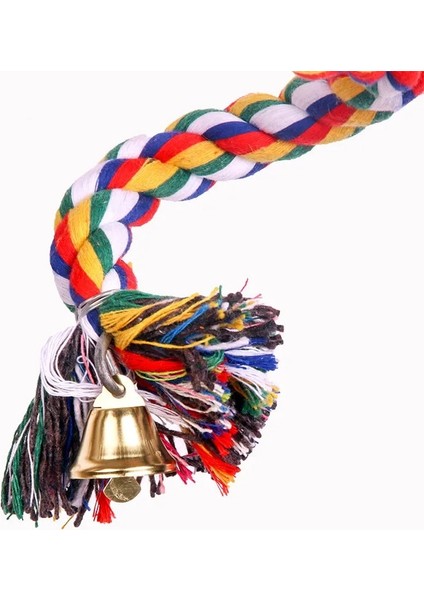 100CM Tarzı Kuş Levrek Oyuncak Spiral Pamuk Halat Çiğneme Çubuğu Papağan Salıncak Tırmanma Ayakta Oyuncaklar Çan Kuş Malzemeleri Papağanlar Tırmanma Oyuncaklar (Yurt Dışından) indirimleri