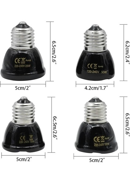 50W Tarzı E27 Mini Pet Sürüngen Kızılötesi Seramik Isıtma Lambası Sıcak Isı Verici Ampul Pet Isıtma 25W 50W 75W 100W (Yurt Dışından) fırsatları