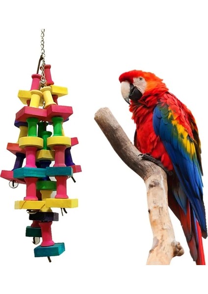 Bir Stil Arrot Çiğneme Oyuncağı Kuş Papağan Blokları Knot Yırtılma Oyuncak Kuş Kafesi Bite Oyuncak Afrika Gri Macaws Kakadular (Yurt Dışından)