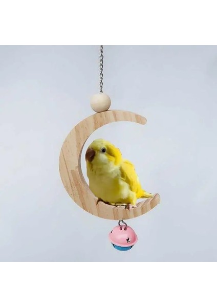 S Tarzı Pet Kuş Salıncak Oyuncaklar Ay Şekli Asılı Salıncak Papağan Parakeet Tünemiş Asılı Kafes Oyuncak Çan Cockatiels Amerika Papağanları Ispinozlar (Yurt Dışından) fiyatları