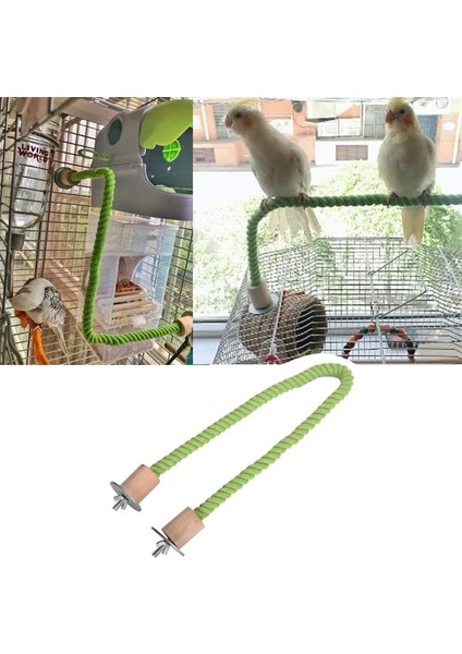 YEŞİL-55CM Tarzı Kuş Isırığı Oyuncak Papağan Ayakta Dokuma Halat Oyuncak Kuş Çiğneme Oyuncak Bükülebilir Evcil Hayvan Papağan Ayakta Tünemiş Parakeet Için (Yurt Dışından)