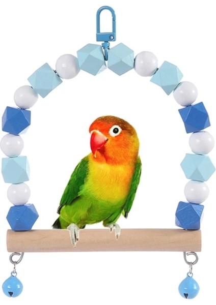 No.10 Stili Kuş Ahşap Salıncak Papağan Oyuncakları Papağan Çiğneme Asılı Levrek Çan Renkli Evcil Hayvan Kafesi Kuş Oyuncak Küçük Parakeet Lovebird Cockatiel (Yurt Dışından) fırsatları