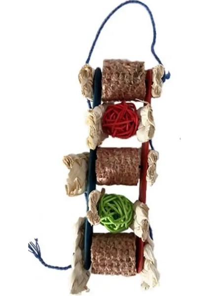 Bir Stil Kuş Çiğneme Oyuncak Doğal Ahşap Diş Taşlama Toplayıcı Topu Asılı Oyuncak Papağan Isırığı Oyuncak Cockatiel Amerika Papağanı Parakeets Conures (Yurt Dışından)