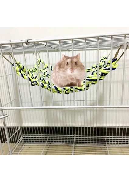 Renkli Pamuk Halat Örgü Tırmanma Ağı Zeka Metal Kanca Kuş Hamak Oyuncak Papağan Hamster Sincap (Yurt Dışından)