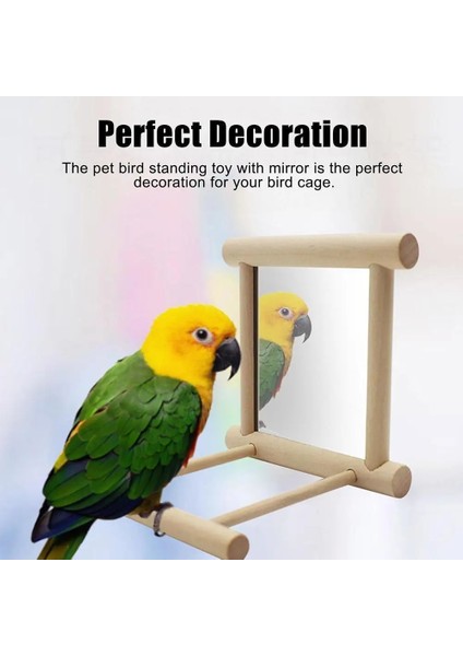 Bir Stil Kuş Ayna Ahşap Interaktif Oyun Oyuncak Egzersiz Tırmanma Papağan Conure Küçük Muhabbet Kuşları Kafes Aksesuarları Parakeet Cockat T7I9 (Yurt Dışından) fiyatları