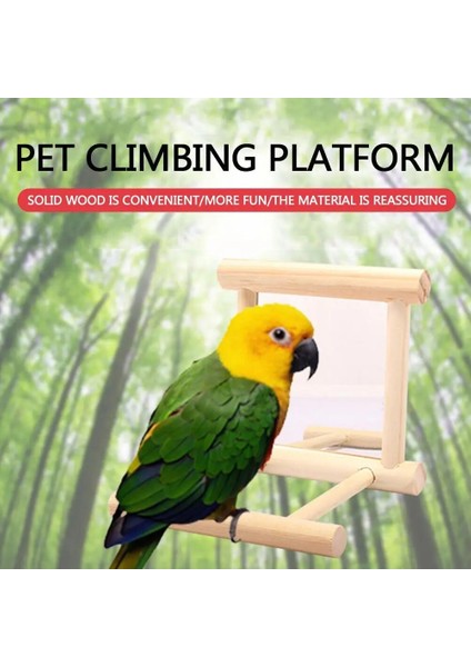 Bir Stil Kuş Ayna Ahşap Interaktif Oyun Oyuncak Egzersiz Tırmanma Papağan Conure Küçük Muhabbet Kuşları Kafes Aksesuarları Parakeet Cockat T7I9 (Yurt Dışından) indirimleri