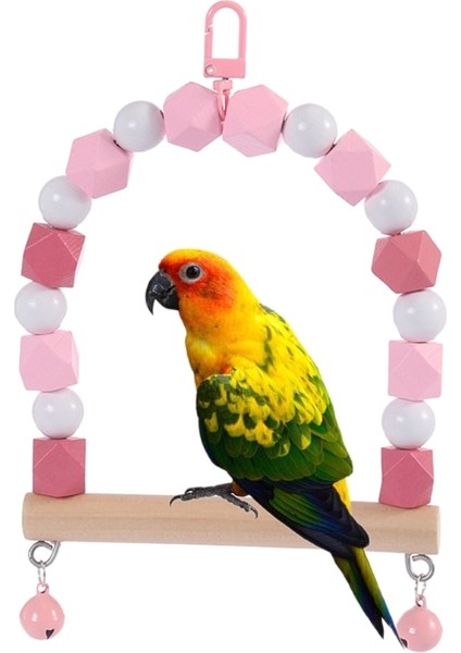 No.7 Tarzı Kuş Ahşap Salıncak Papağan Oyuncakları Papağan Çiğneme Asılı Levrek Çan Renkli Evcil Hayvan Kafesi Kuş Oyuncak Küçük Parakeet Lovebird Cockatiel (Yurt Dışından) fiyatları