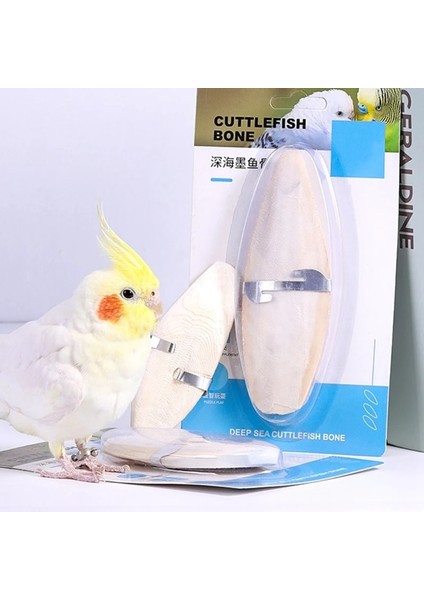 Parakeets Için Mürekkep Kemiği Metal Tutucu ile Kuşlar Çiğneme Oyuncak Keskin Gagalar Kuş Doğal Kalsiyum Kaynağı Y5GB (Yurt Dışından)