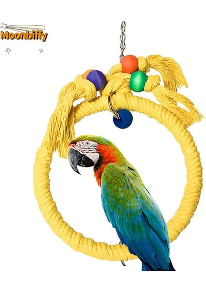 YEŞIL-20CM Tarzı Pet Papağan Kuşlar Kafes Oyuncak Pamuk Halat Daire Halka Standı Çiğneme Bite Asılı Salıncak Tırmanma Oyun Oyuncakları Cockatiel Parakeet (Yurt Dışından) fiyatları