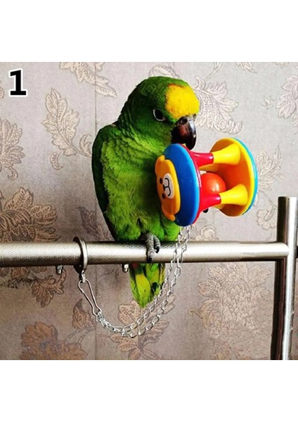 No.1 Stili 1 Adet Renkli Sevimli Evcil Hayvan Kuş Plastik Çiğneme Topu Zincir Kafes Oyuncak Papağan Cockatiel Parakeet Papağan Ayakta Kolye Çan Swin (Yurt Dışından)