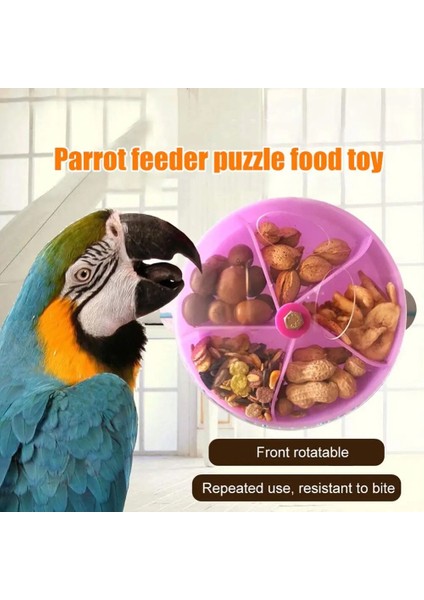 Mavi Stil Döndür Pet Papağan Oyuncak Tekerlekler Bite Çiğneme Kuşlar Toplayıcı Yiyecek Kutusu Kafes Besleyici Speelgoed Kuşlar Aksesuarları Bölünmüş Yiyecek Kutusu (Yurt Dışından)