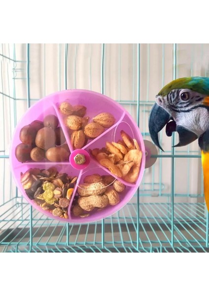 Mavi Stil Döndür Pet Papağan Oyuncak Tekerlekler Bite Çiğneme Kuşlar Toplayıcı Yiyecek Kutusu Kafes Besleyici Speelgoed Kuşlar Aksesuarları Bölünmüş Yiyecek Kutusu (Yurt Dışından)
