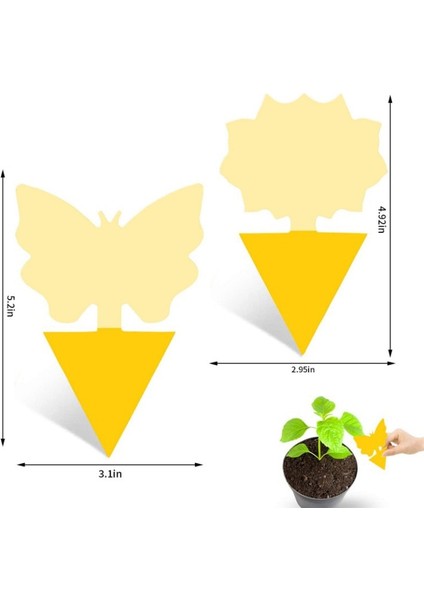 Kelebek Tarzı 50 Parça Ticky Böcek Tuzağı Böcek Yapışkan Tahta Çift Taraflı Sarı Plastik Bitki Haşere Kontrol Yakalayıcı Bahçe Malzemeleri Böcek (Yurt Dışından) indirimleri