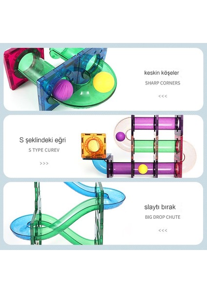 Janjon Star Renkli Pencere Parça Manyetik Parça Seti Haddeleme Topu Slayt Yapı Taşları Diy Montaj Entelektüel Gelişim Çocuk Eğitici Oyuncaklar 86 Parçalı Set (Yurt Dışından)