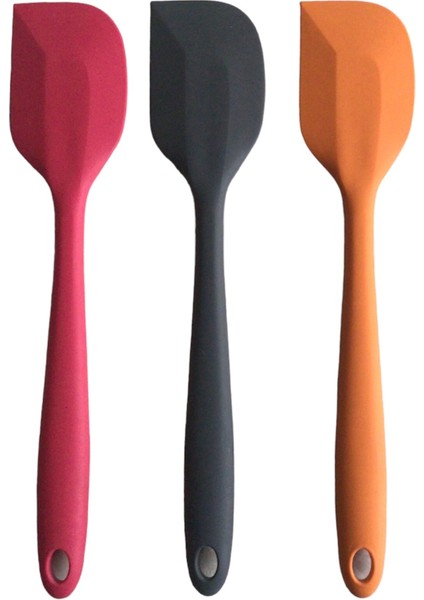 Pink Rose Bybirgül Yanmaz Yapışmaz Silikon Yassı Spatula ,hamur Sıyırıcı 3lü Set