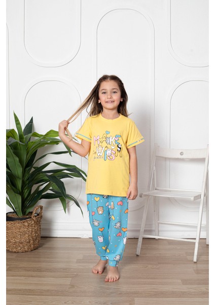 Kapi Kids Kız Çocuk Make Wish Pandacık Baskılı Pijama Takımı 11-15 Yaş 6080