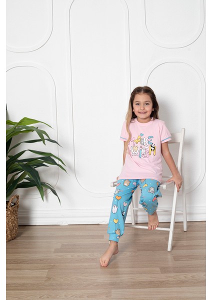 Kapi Kids Kız Çocuk Make Wish Pandacık Baskılı Pijama Takımı 11-15 Yaş 6080