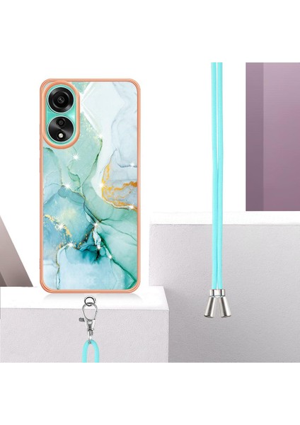 Oppo A78 4g Mermer Crossbody Kordon Askısı Tampon Anti-Scratch Için Kılıf (Yurt Dışından)