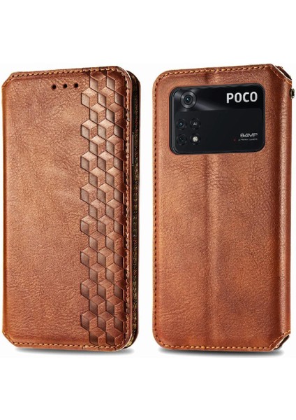 Xıaomı Poco M4 Pro Moda Tasarım Cüzdan Fonksiyonu Için Kılıf Zarif Flip (Yurt Dışından)