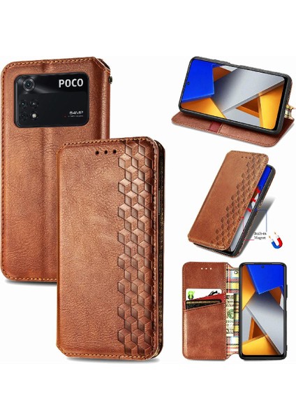 Xıaomı Poco M4 Pro Moda Tasarım Cüzdan Fonksiyonu Için Kılıf Zarif Flip (Yurt Dışından) indirimleri