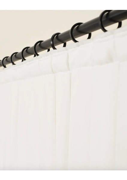 Boutique Curtain Düz Krep 1/3 Sık Pile Tül Perde Ütü Istemez Korniş/rustik Uyumlu Perde