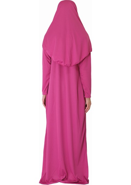 Fuşya Fermuarlı Namaz Elbisesi1