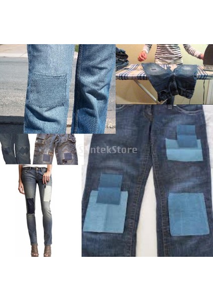 6pcs Denim Ş Oval Pantolon Kot Açık Mavi (Yurt Dışından) fırsatları