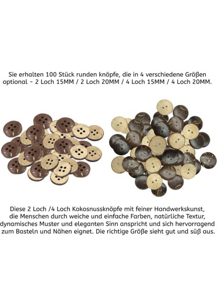 100X Doğal Hindistan Cevizi Ğu Düğ Örgü Dıy El Yapımı Scrapbooking Için 2 mm (Yurt Dışından) modelleri