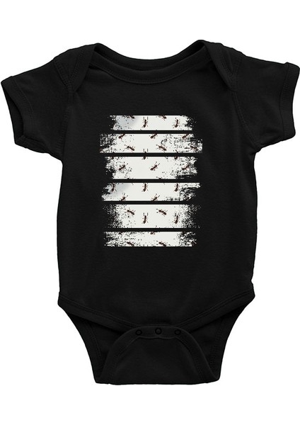 Çalışkan Karınca Siyah Unisex Bebek Body - Zıbın