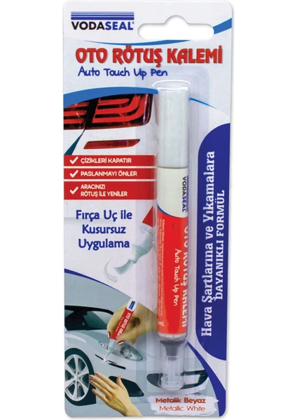 Vodaseal Oto Rötuş Boya Kalemi Çizik Giderici Metalik Beyaz 5 ml