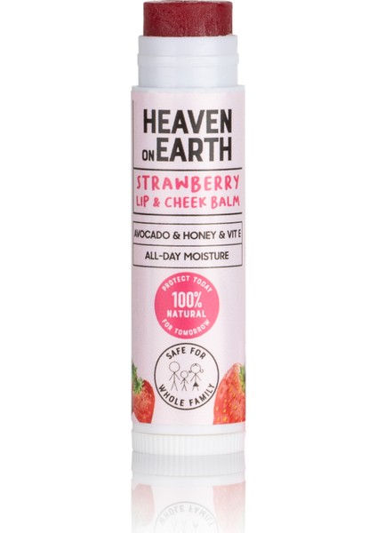 %100 Doğal Strawberry Lip & Cheek Balm Nemlendirici Besleyici Renkli ve Çilekli Dudak ve Yanak Balmı