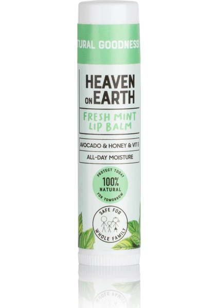 Heaven On Earth %100 Doğal ve Organik Içerikli Fresh Mint Lip Balm Nemlendirici Besleyici Naneli Dudak Bakım Kremi 5 gr