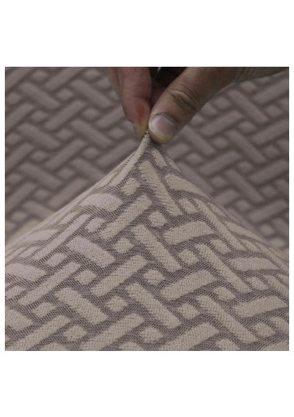 Tuğla Desen Sandalye Kılıfı Yıkanabilir Likralı Esnek Lastikli Sandalye Örtü (Vizon fiyatları