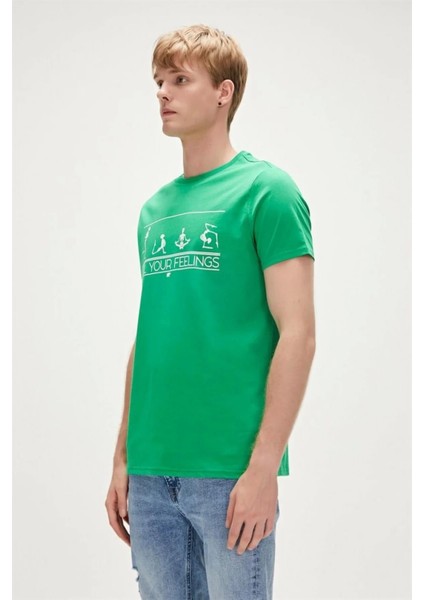 Feel You 0 Yaka Erkek Tshirt - Yesil fiyatları