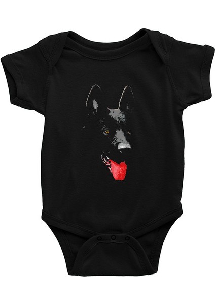 K-9 Alman Kurdu Siyah Unisex Bebek Body - Zıbın