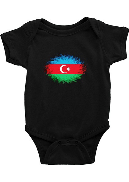 Azerbaycan Siyah Unisex Bebek Body - Zıbın
