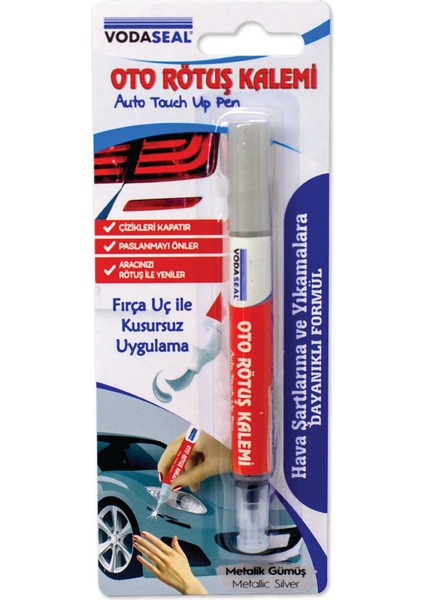 Vodaseal Oto Rötuş Boya Kalemi Çizik Giderici Metalik Gümüş 5 ml