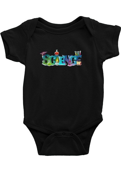 Science Siyah Unisex Bebek Body - Zıbın