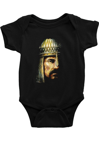 Alparslan Siyah Unisex Bebek Body - Zıbın