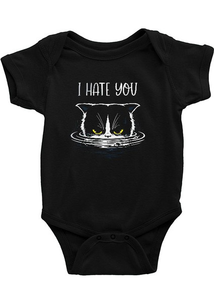 Memnuniyetsiz Kedi Siyah Unisex Bebek Body - Zıbın