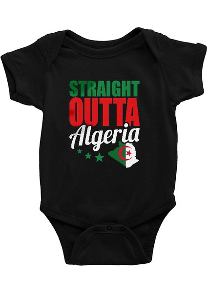 Cezayir Siyah Unisex Bebek Body - Zıbın
