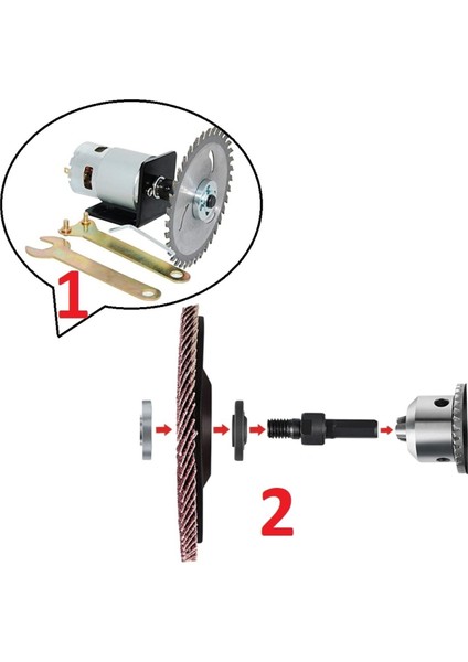 6mm Motor Kaplini ve Matkap Için 2li Disk Bağlama Adaptör Aparat Seti Okul Proje Ödev Uygulama Arge