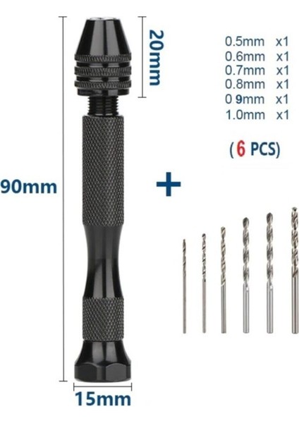 El Matkabı 6lı Matkap Uc Seti Mekanik Pim Mengenesi Hassas Elektronikçi Saatçi Boncuk Delme Aleti
