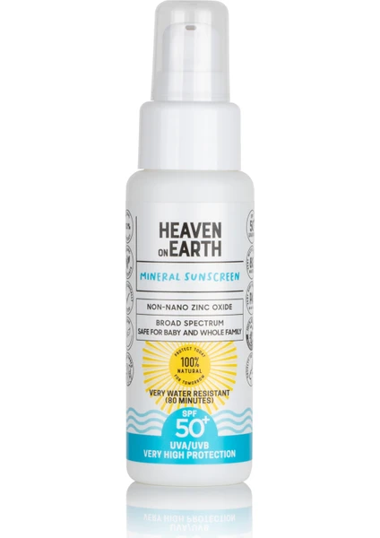 50ml Vegan SPF 50+ Güneş Kremi %100 Doğal ve Organik Içerikli Mineral Korumalı Suya Dayanıklı