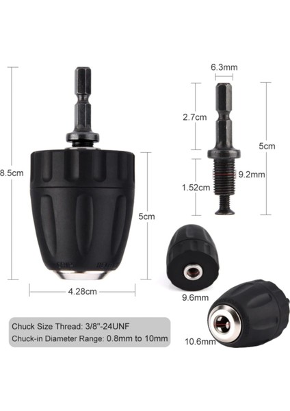 Şarjlı Vidama Matkap Için 1/4 Hex Adaptörlü Mandren 10MM 3/8 mm Otomatik Anahtarsız Süpra Mandren fiyatları