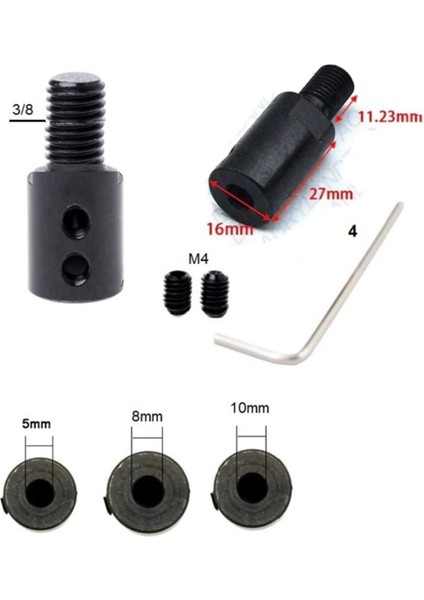 3/8mm Kaplin Vida Seti Okul Proje Ödev Hobi Uygulama Motor Mandren Için 5MM-8MM-10MM Mil 3 Adet