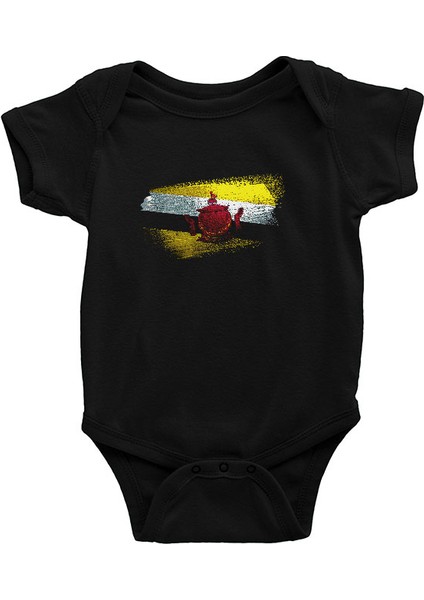 Brunei Siyah Unisex Bebek Body - Zıbın