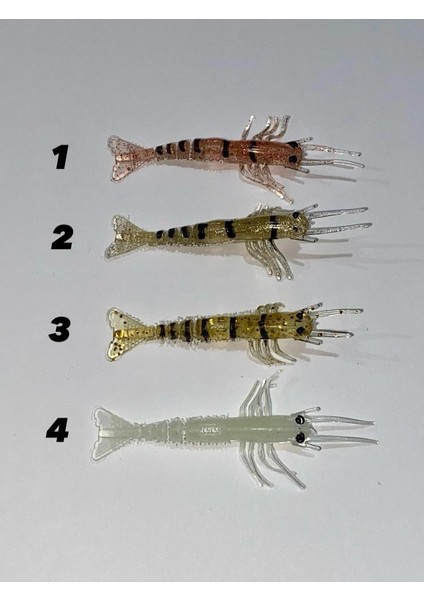 El Yapımı Bezli Çizgili Silikon Karides 5.5 cm 5 li poşet