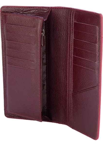 Hakiki Deri Unisex Portföy Cüzdanı Bordo BC158-06 modelleri