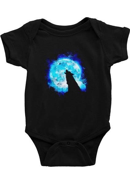 Kurt Siyah Unisex Bebek Body - Zıbın
